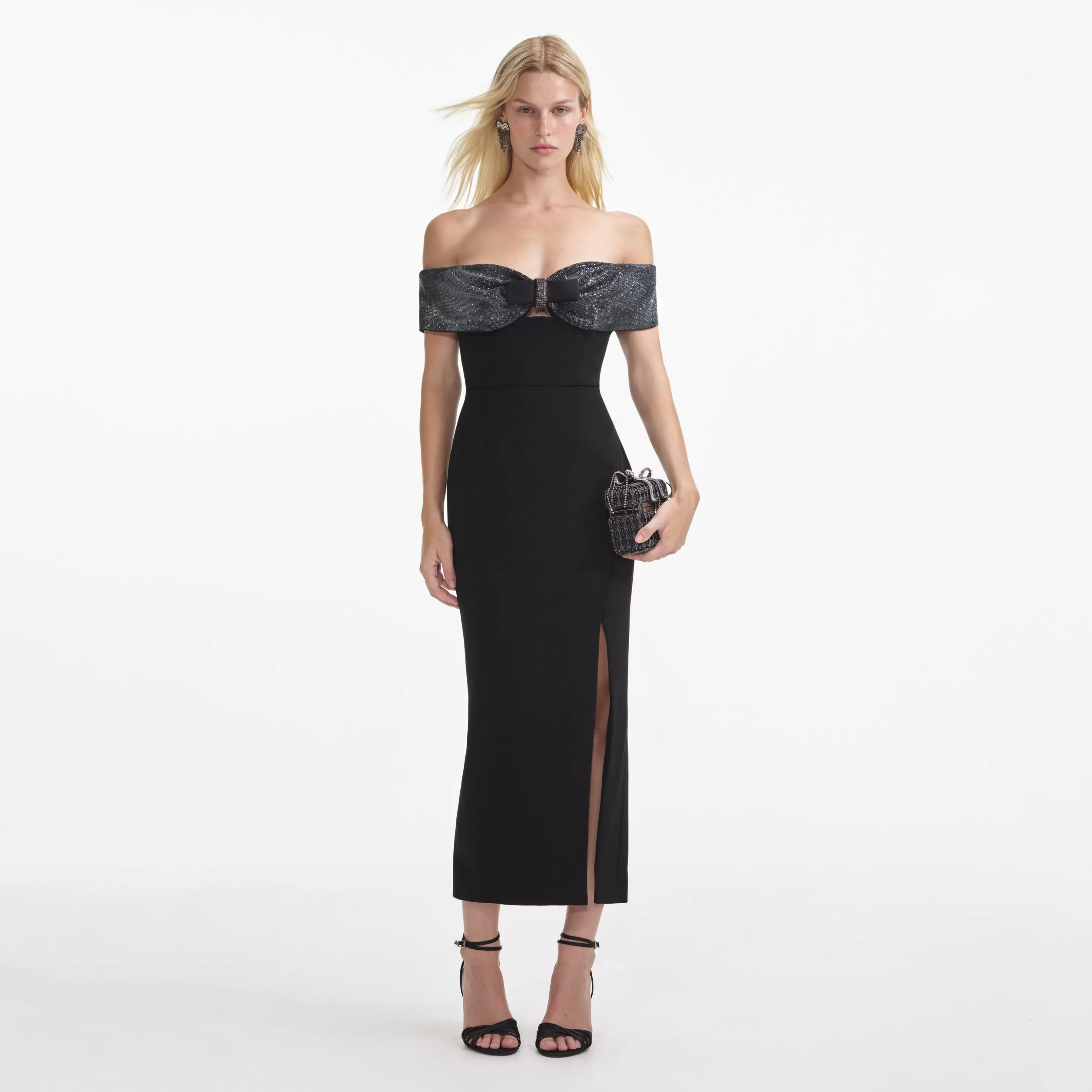 Store Crepe Bow Midi Dress Dresses | Exclusives