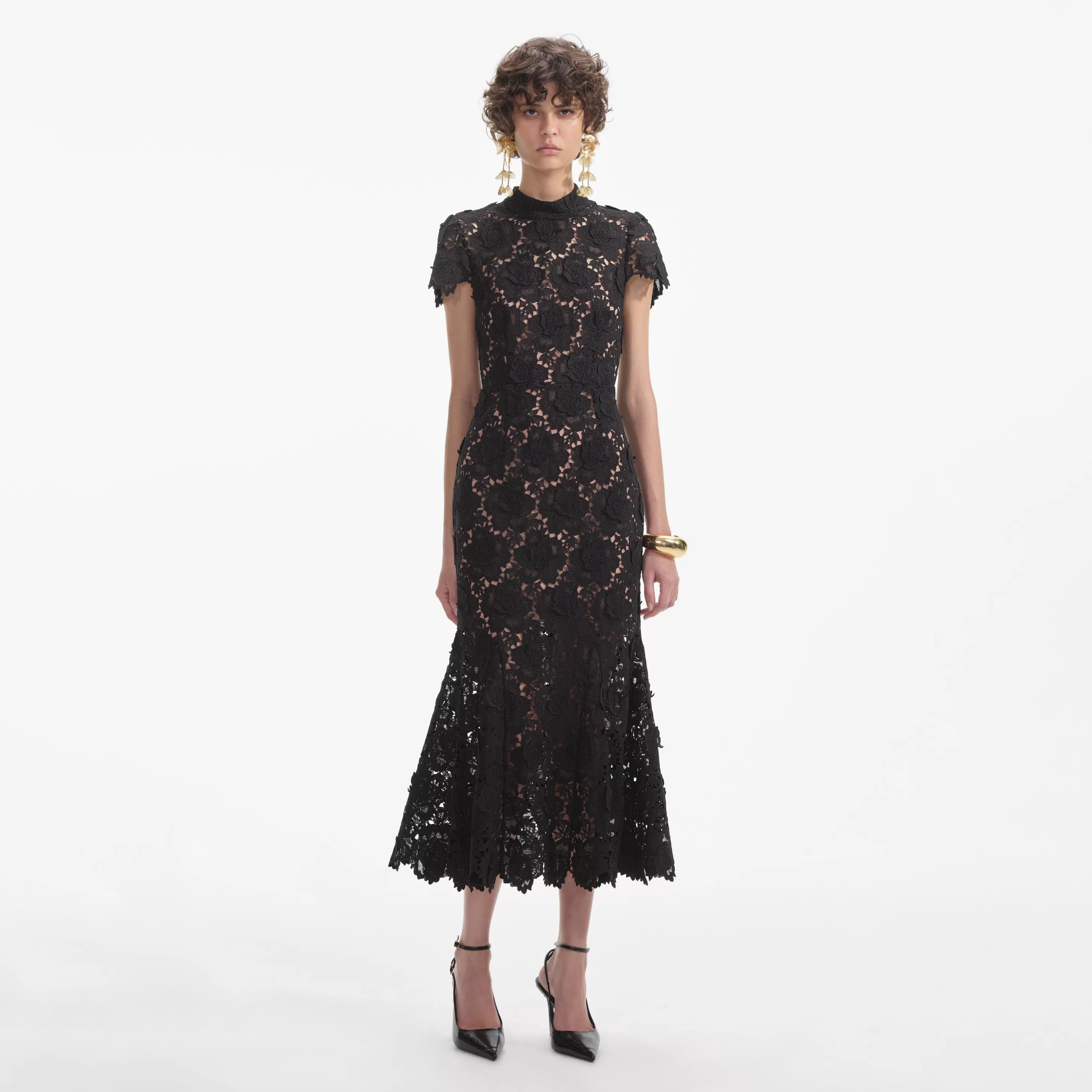 Cheap Flower Lace Midi Dress Dresses | Icons