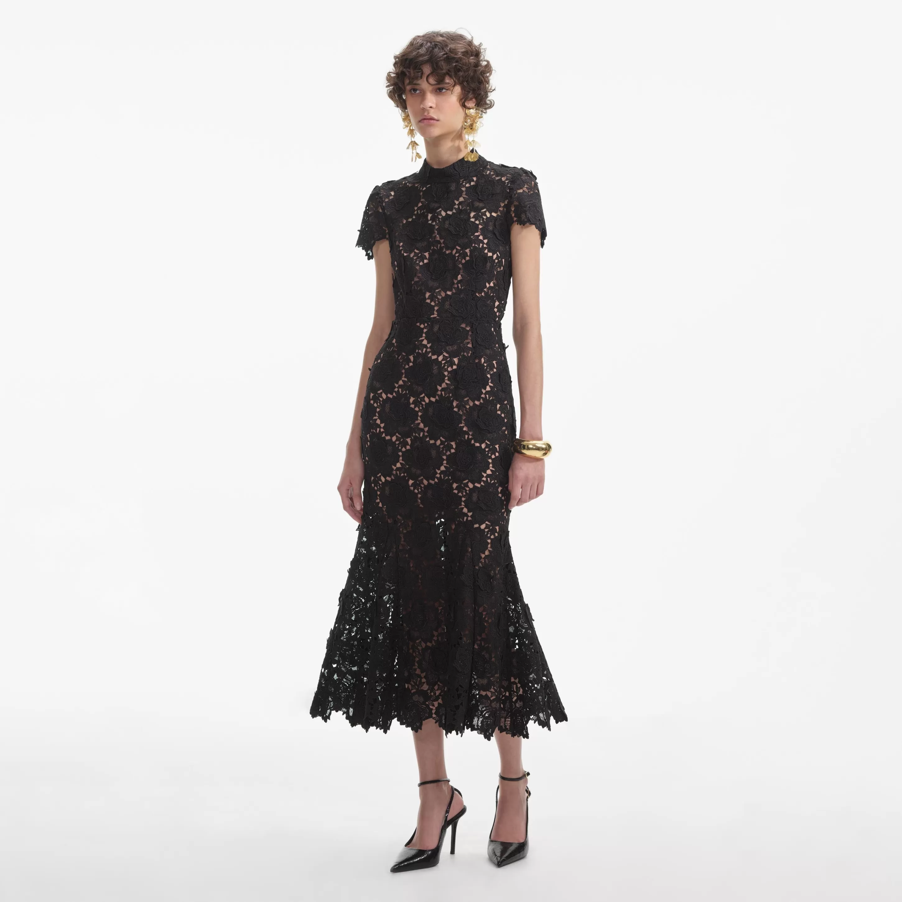 Cheap Flower Lace Midi Dress Dresses | Icons