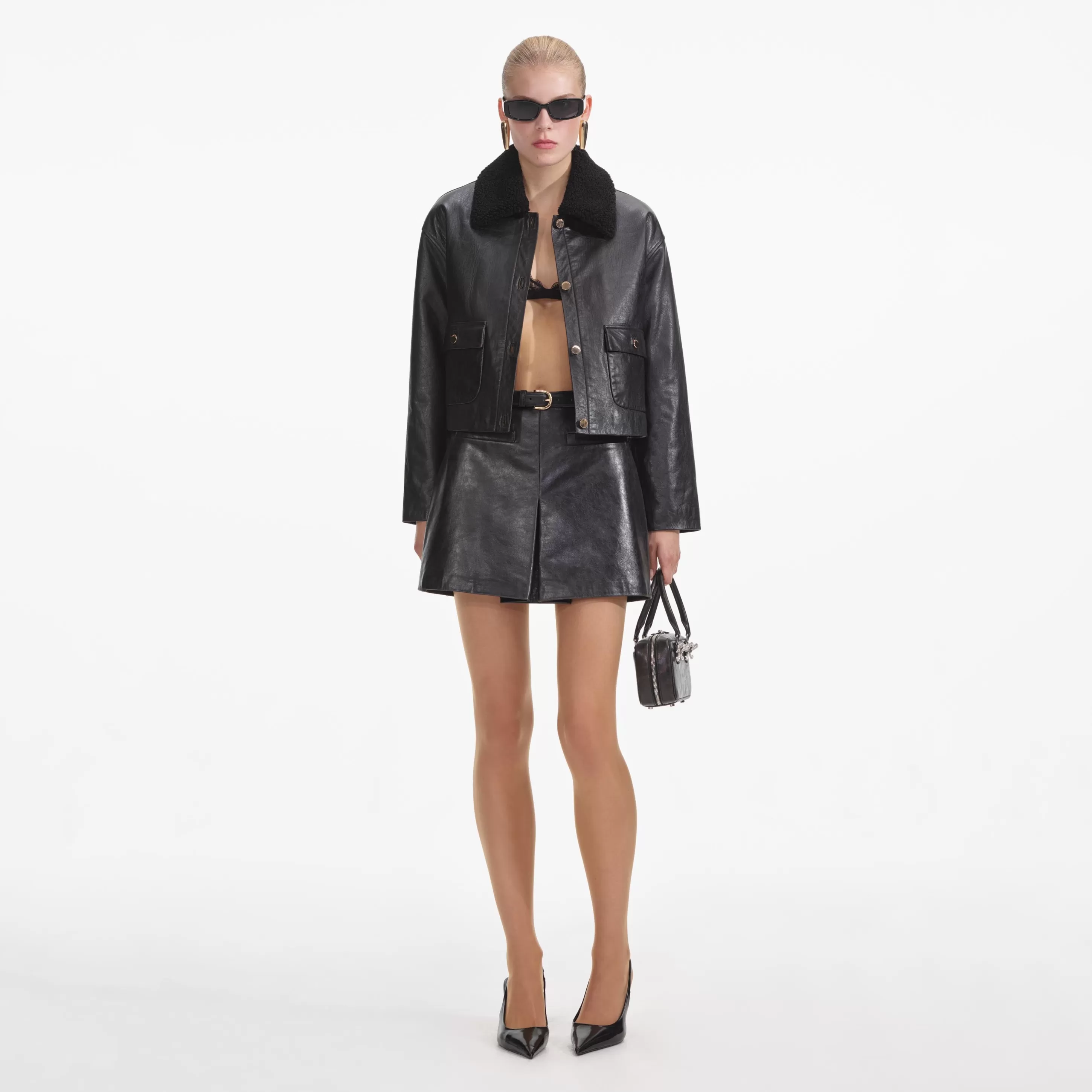 Fashion Leather Shearling Jacket Co-ords | Outerwear