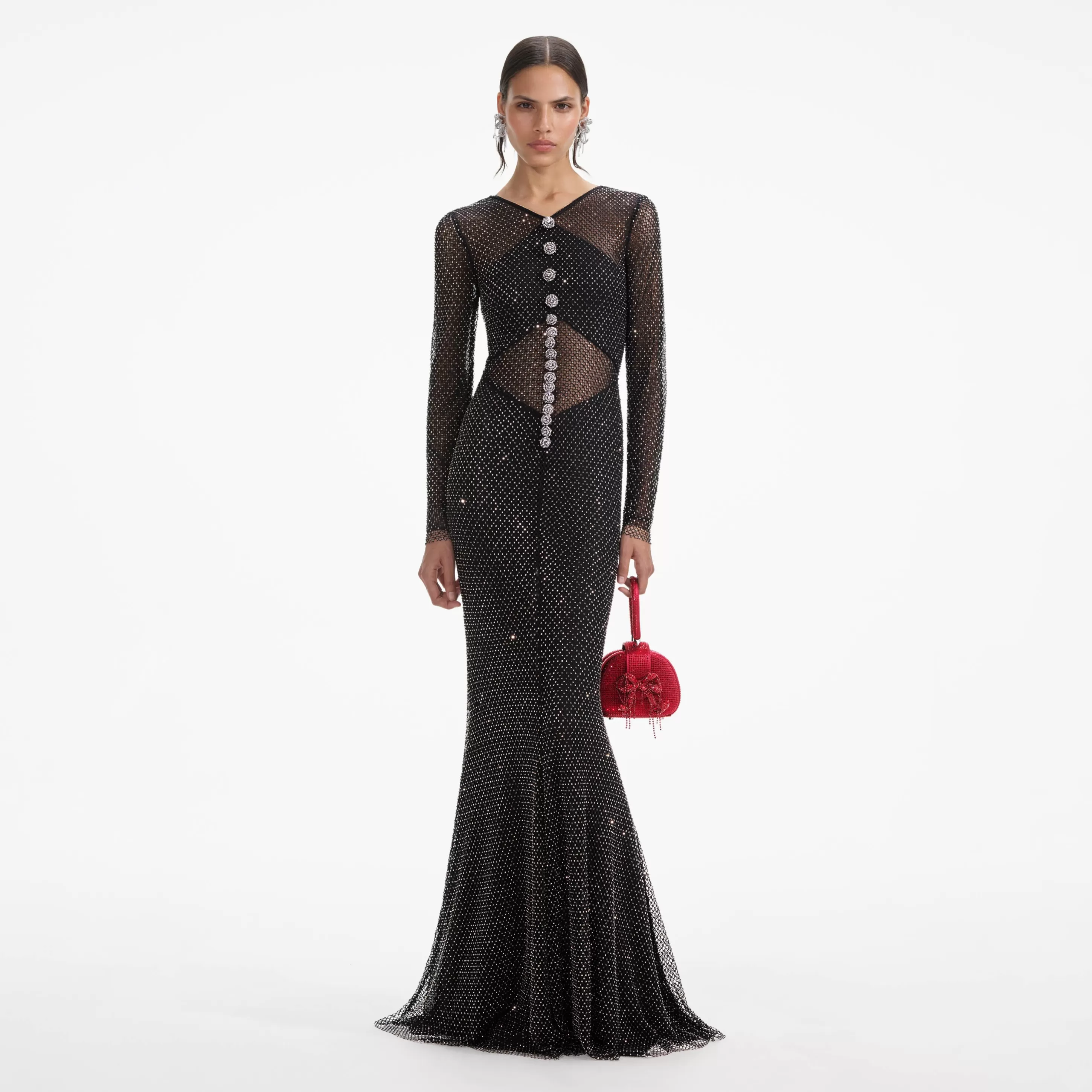 Online Rhinestone Fishnet Crossover Maxi Dress Dresses | Wedding Guest