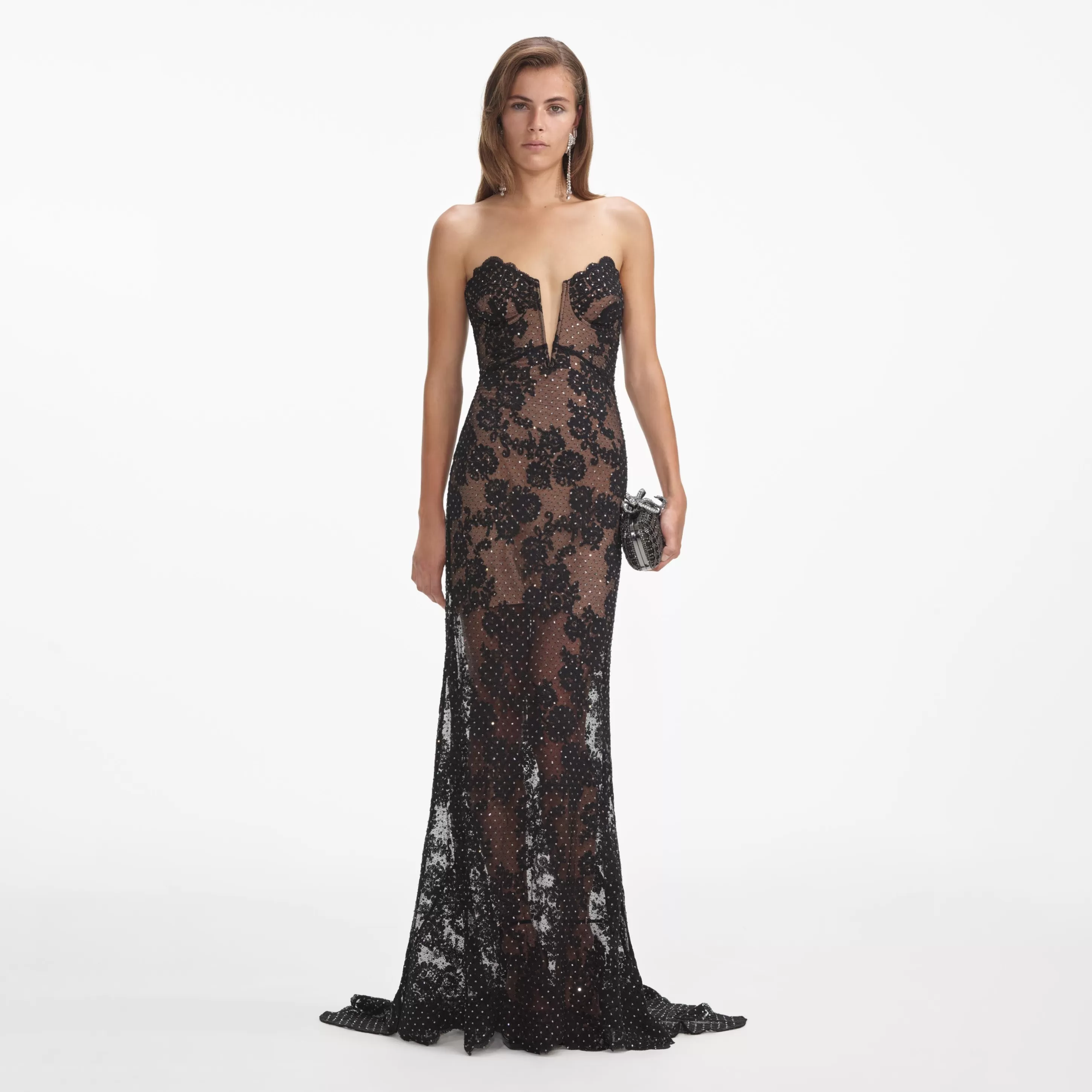 Fashion Rhinestone Lace Maxi Dress Dresses | Exclusives