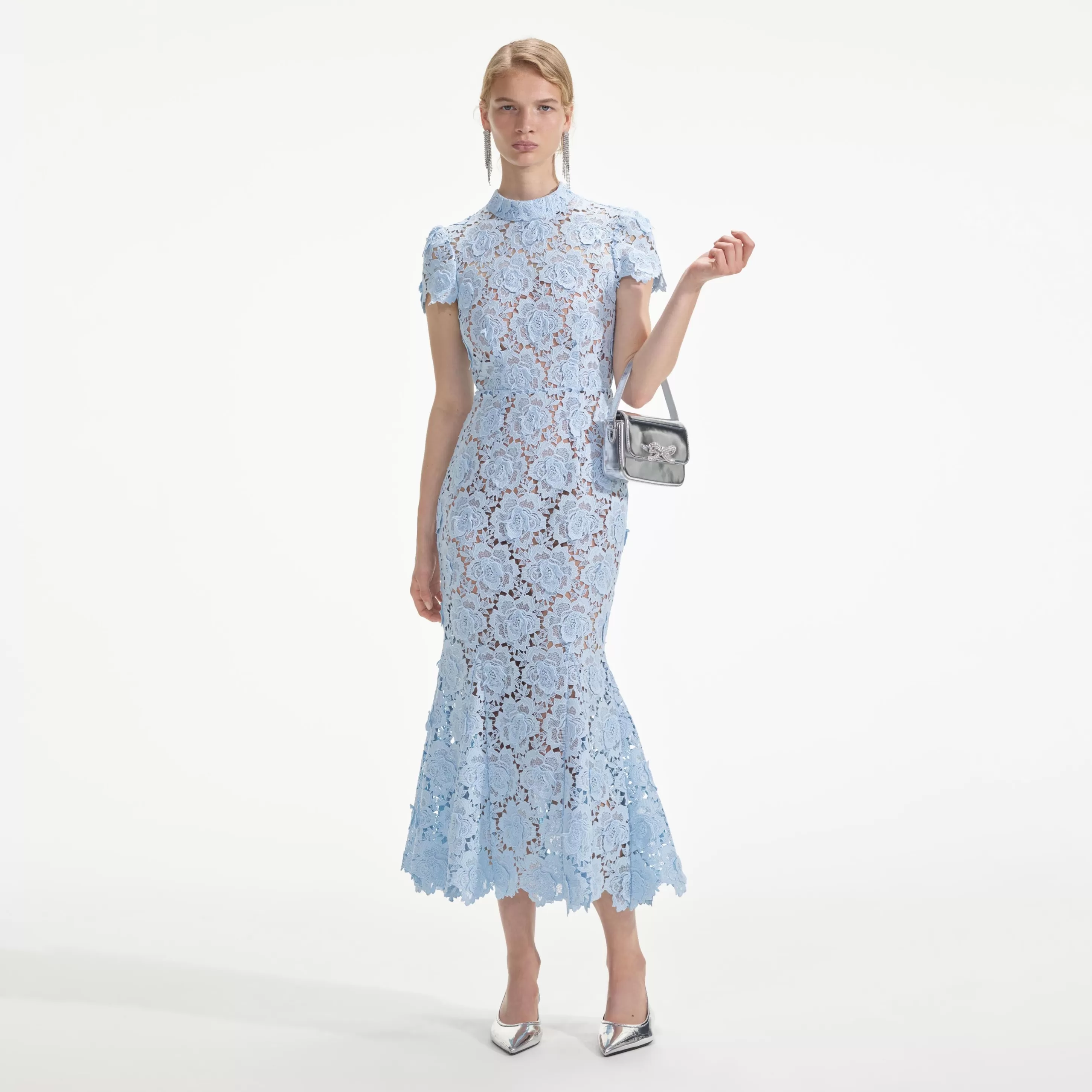 Store Flower Lace Midi Dress Dresses | Icons