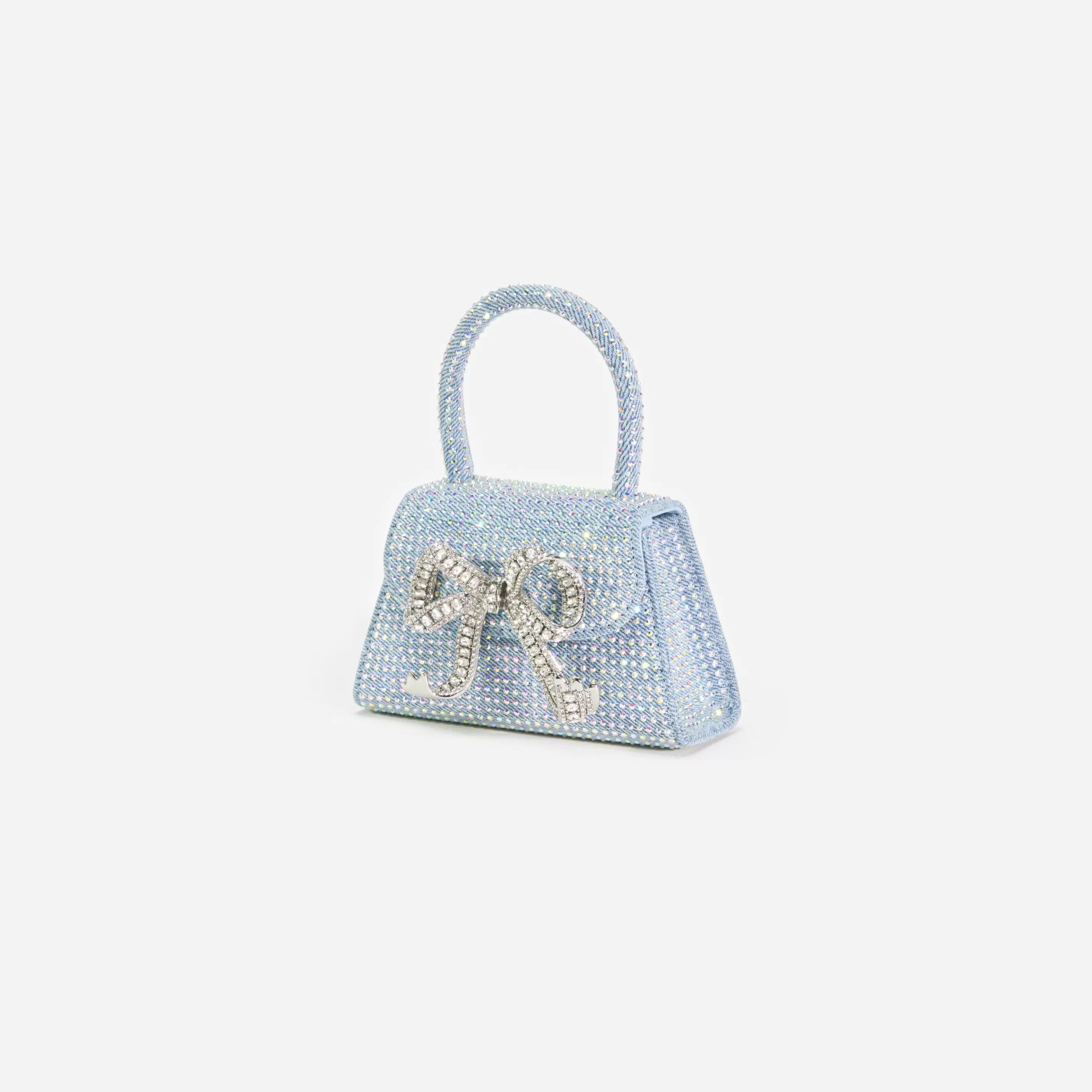 Outlet Rhinestone Denim Micro Bow Bag Denim | Handbags