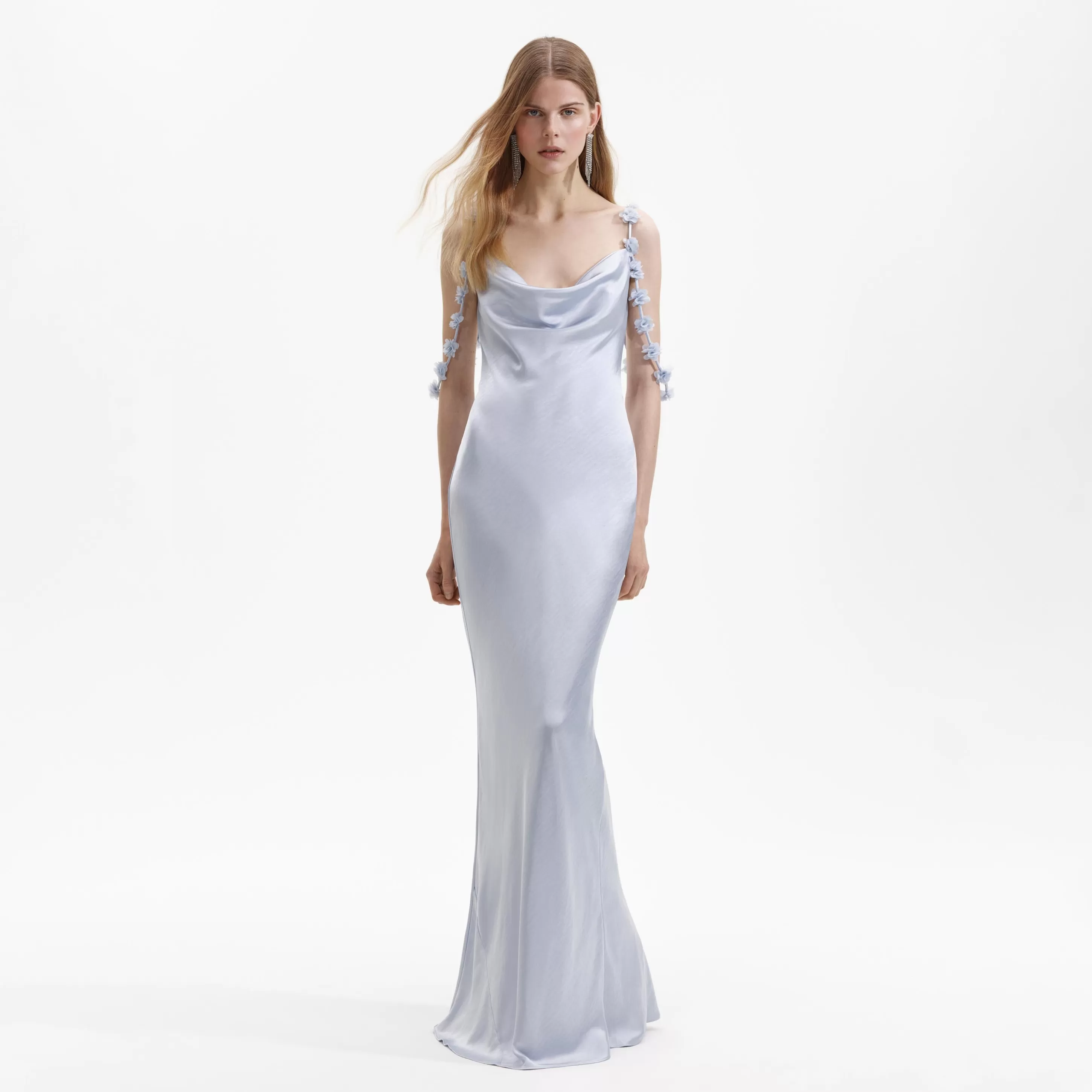 Best Satin Flower Maxi Dress Dresses | Icons