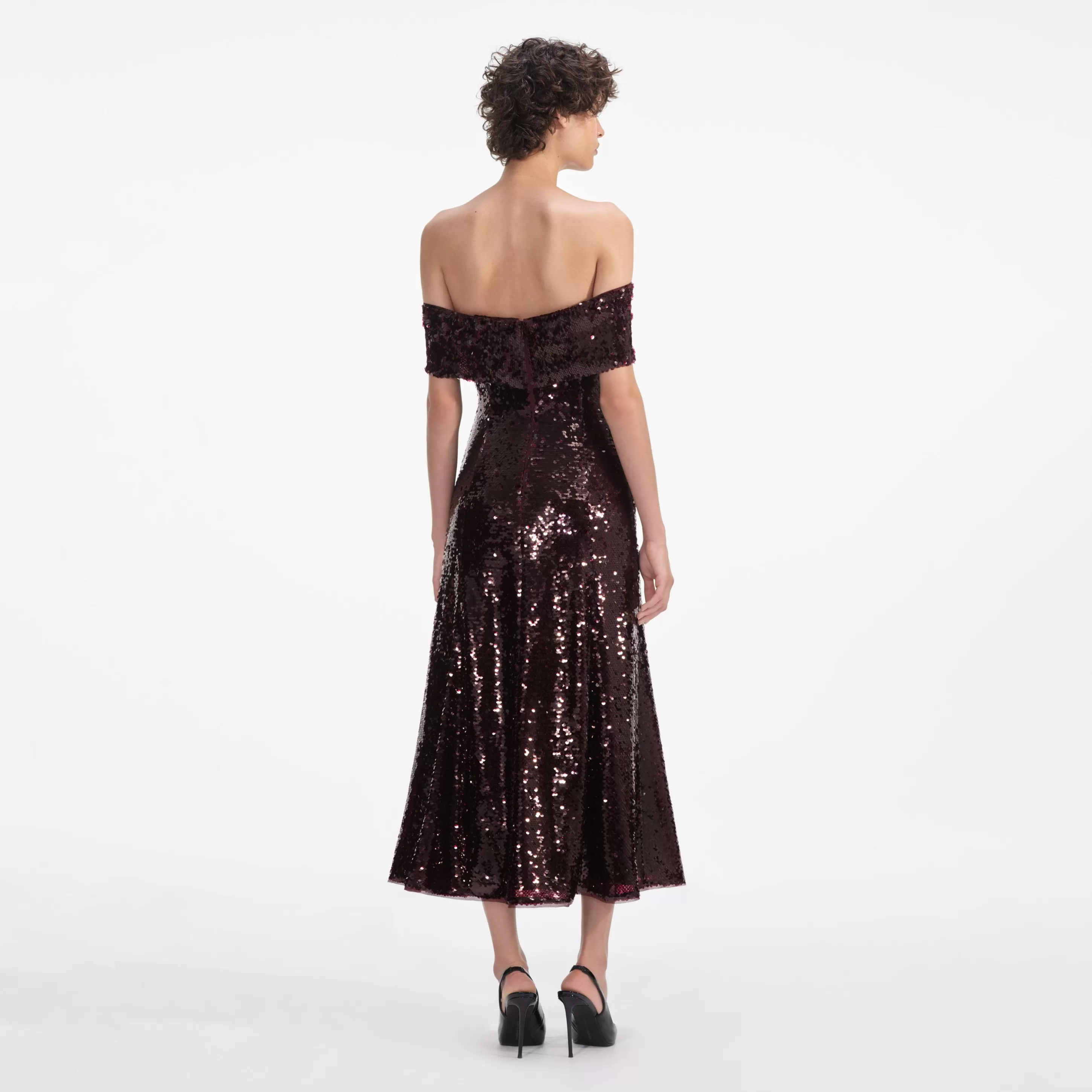 Cheap Sequin Off Shoulder Midi Dress Dresses