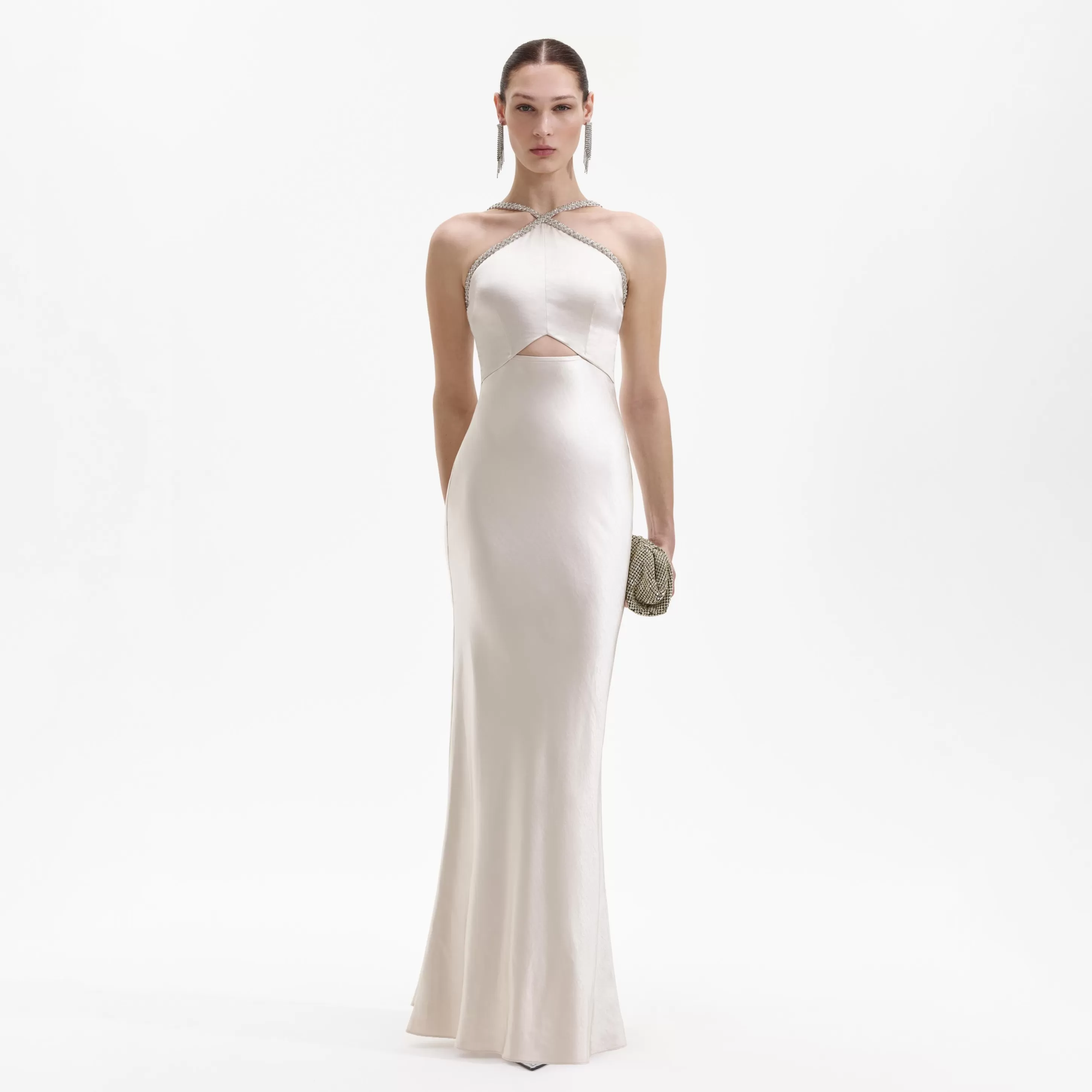 Shop Satin Diamante Maxi Dress Bridal