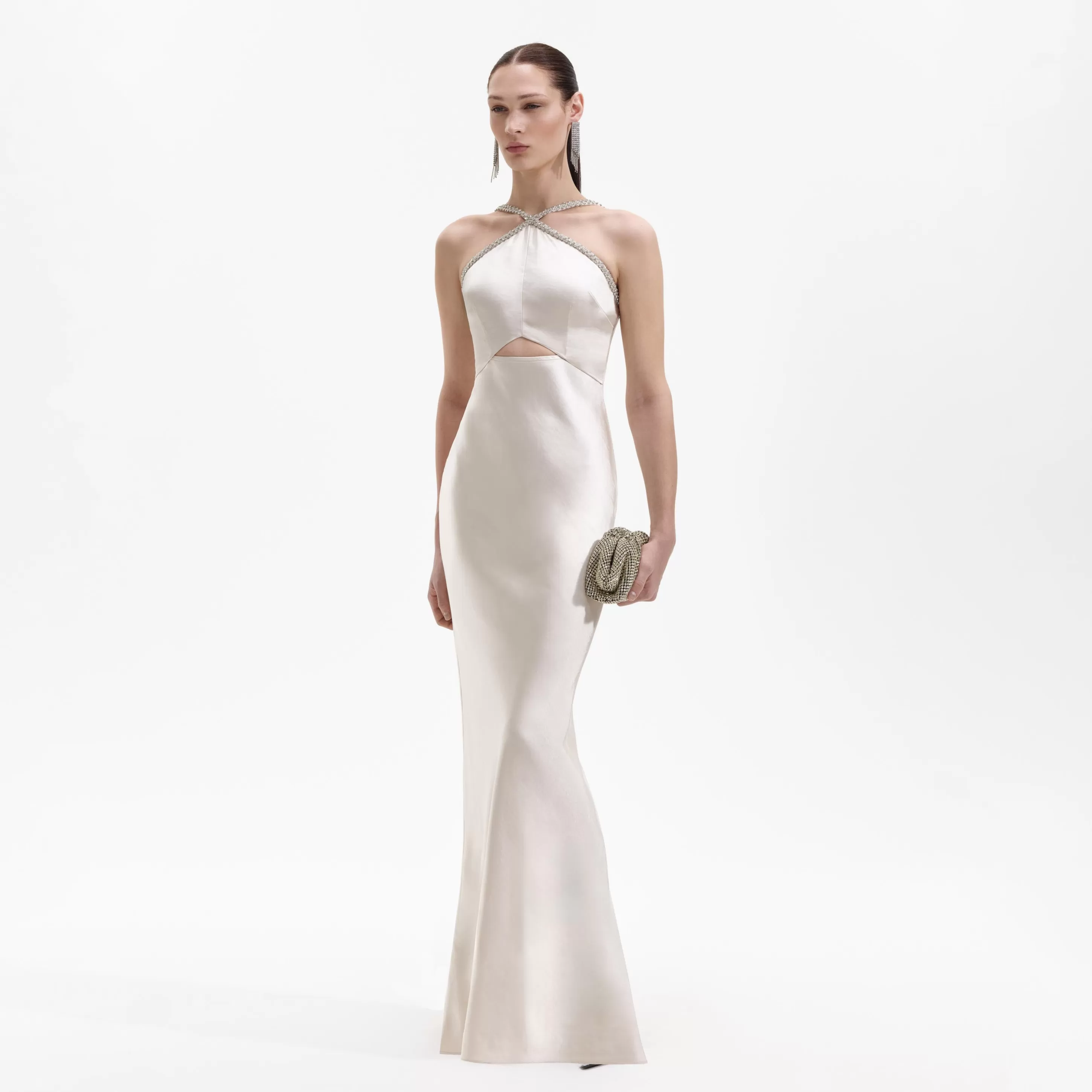 Shop Satin Diamante Maxi Dress Bridal