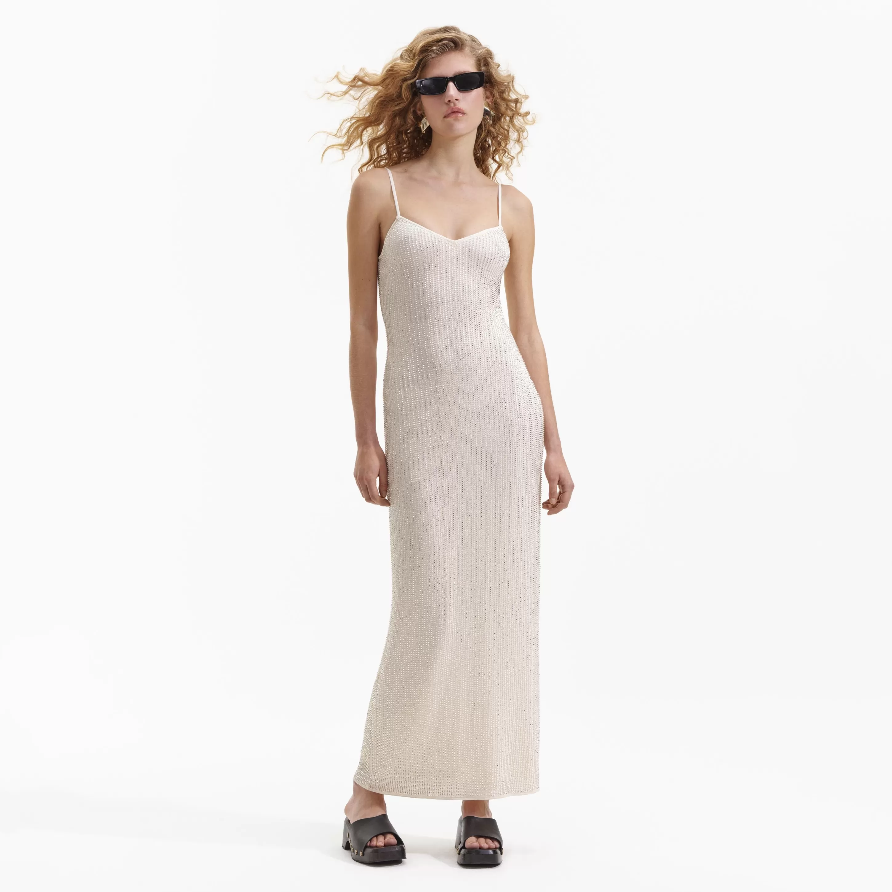 Outlet Beaded Mesh Maxi Dress Bridal