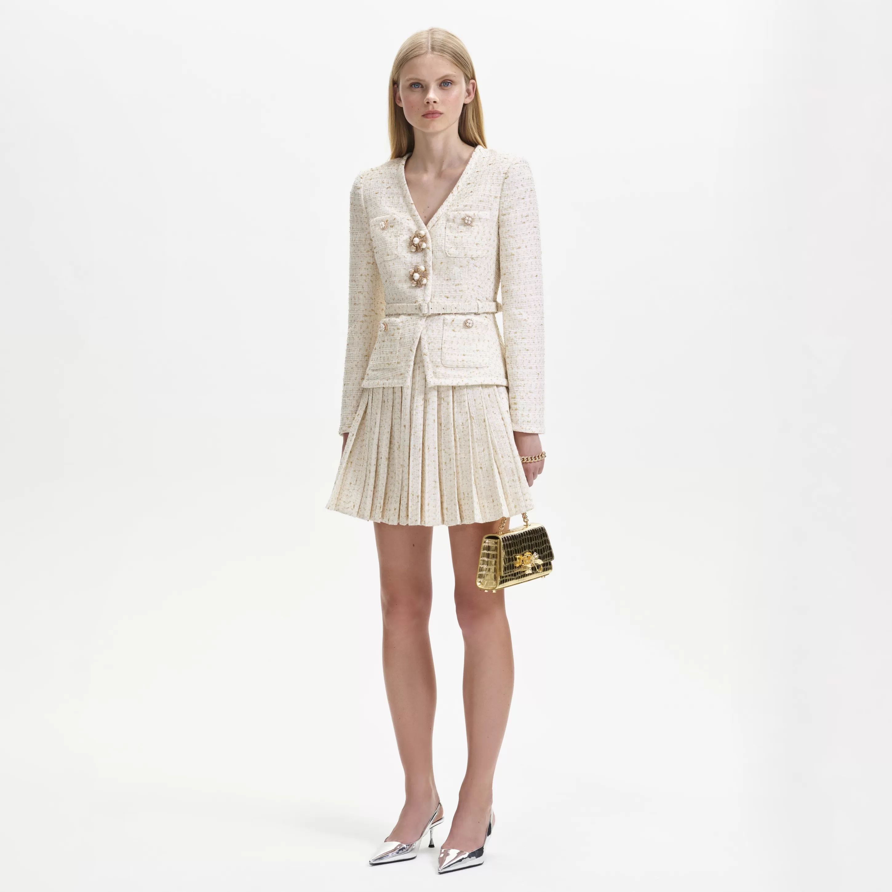 Online Metallic Boucle Mini Jacket Dress Dresses | Icons