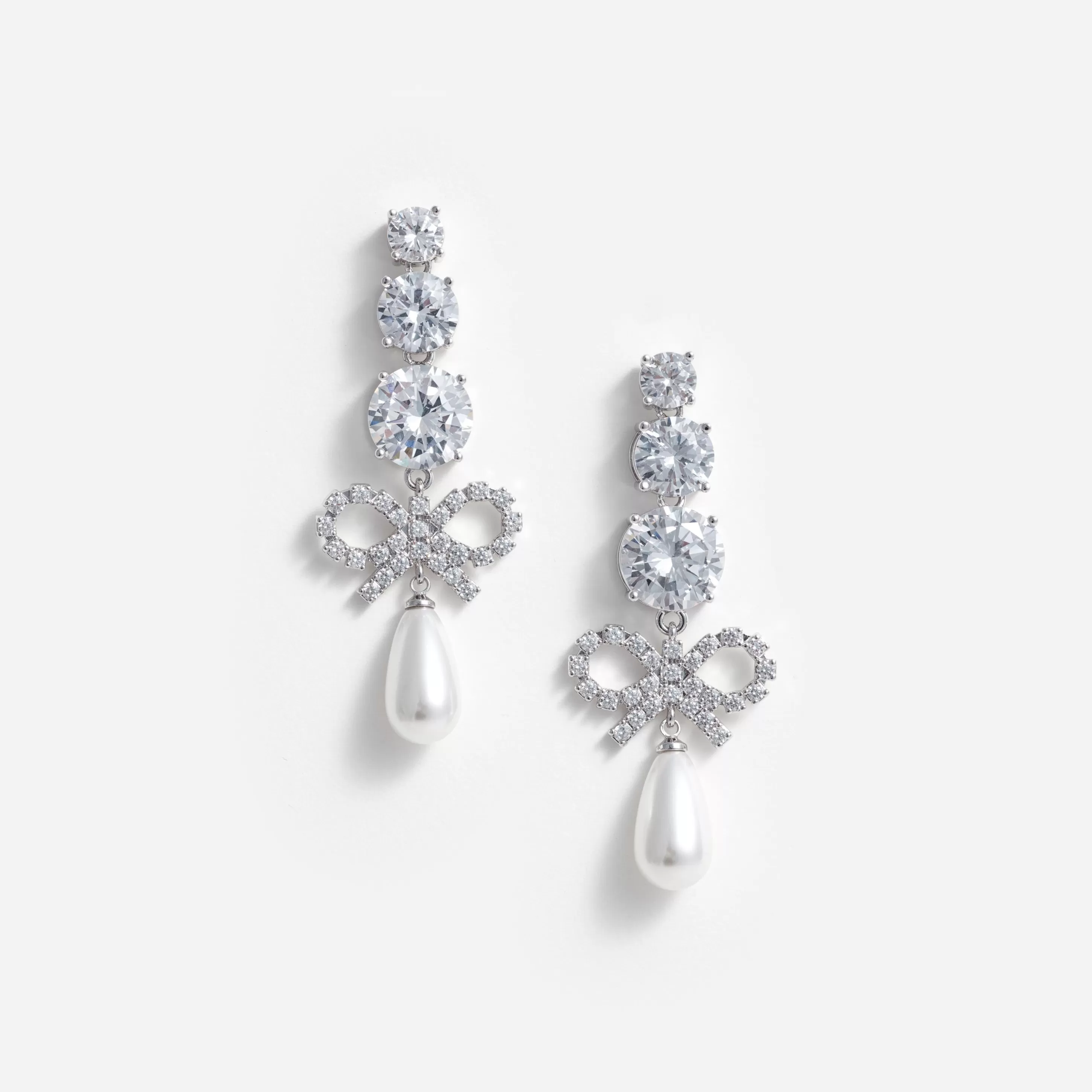 Online Bow Pearl Earrings Jewellery | Bridal