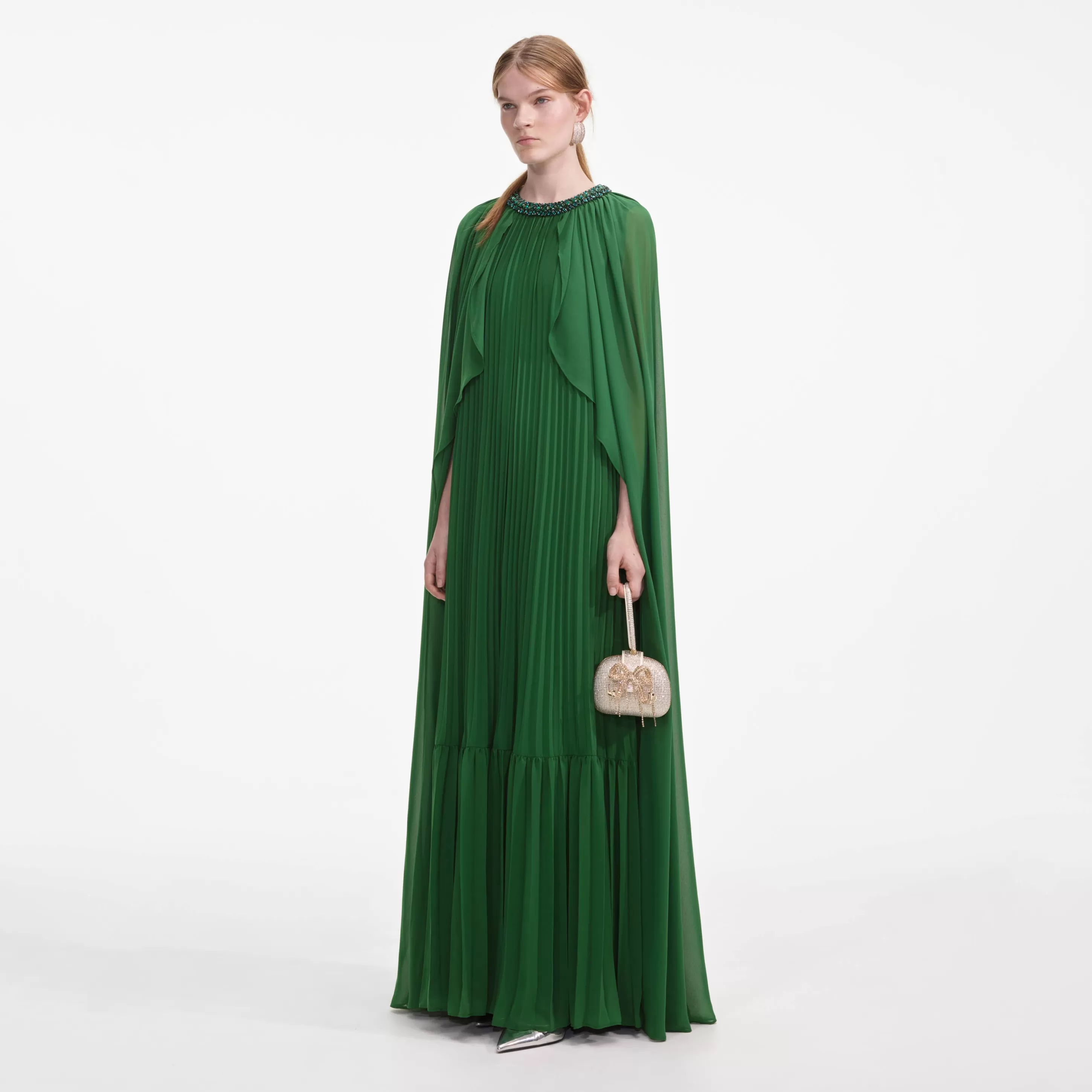 Discount Chiffon Cape Maxi Dress Dresses