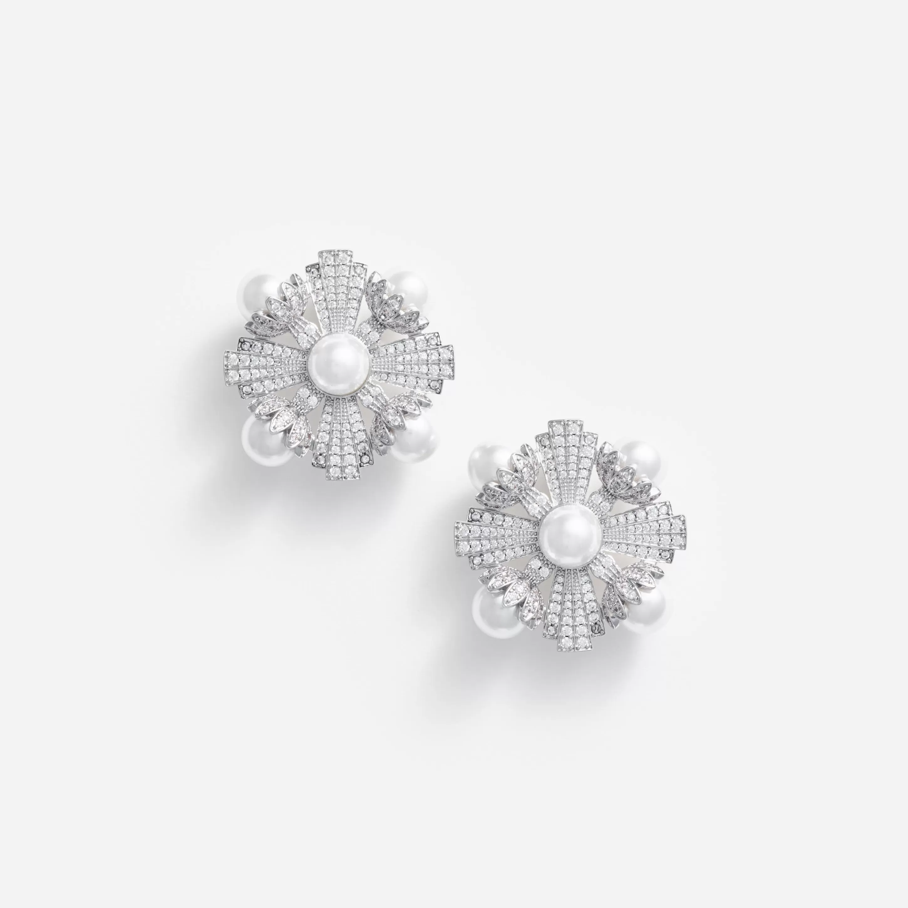 Outlet Silver Encrusted Earrings Jewellery