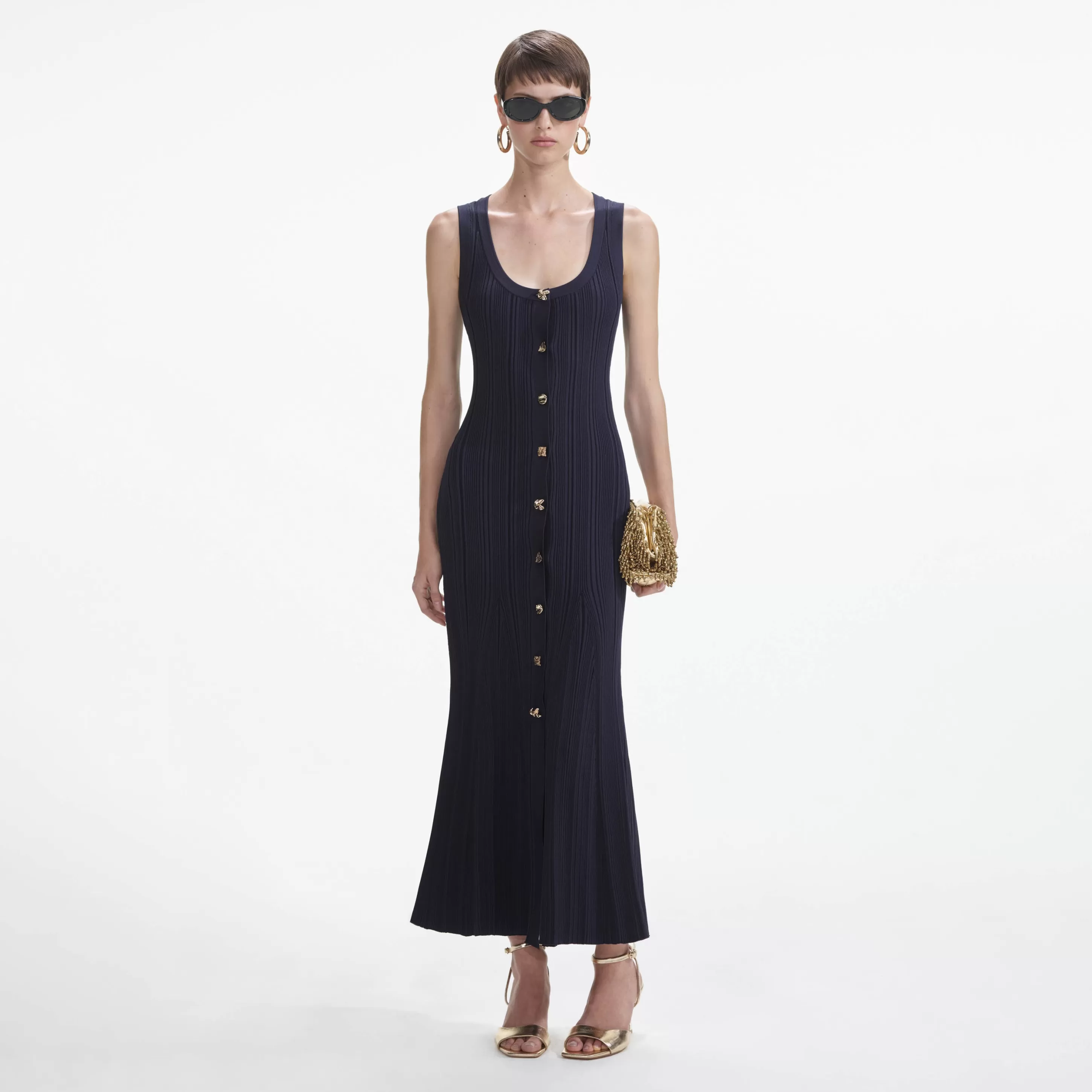 Sale Viscose Knit Midi Dress Dresses | Knitwear