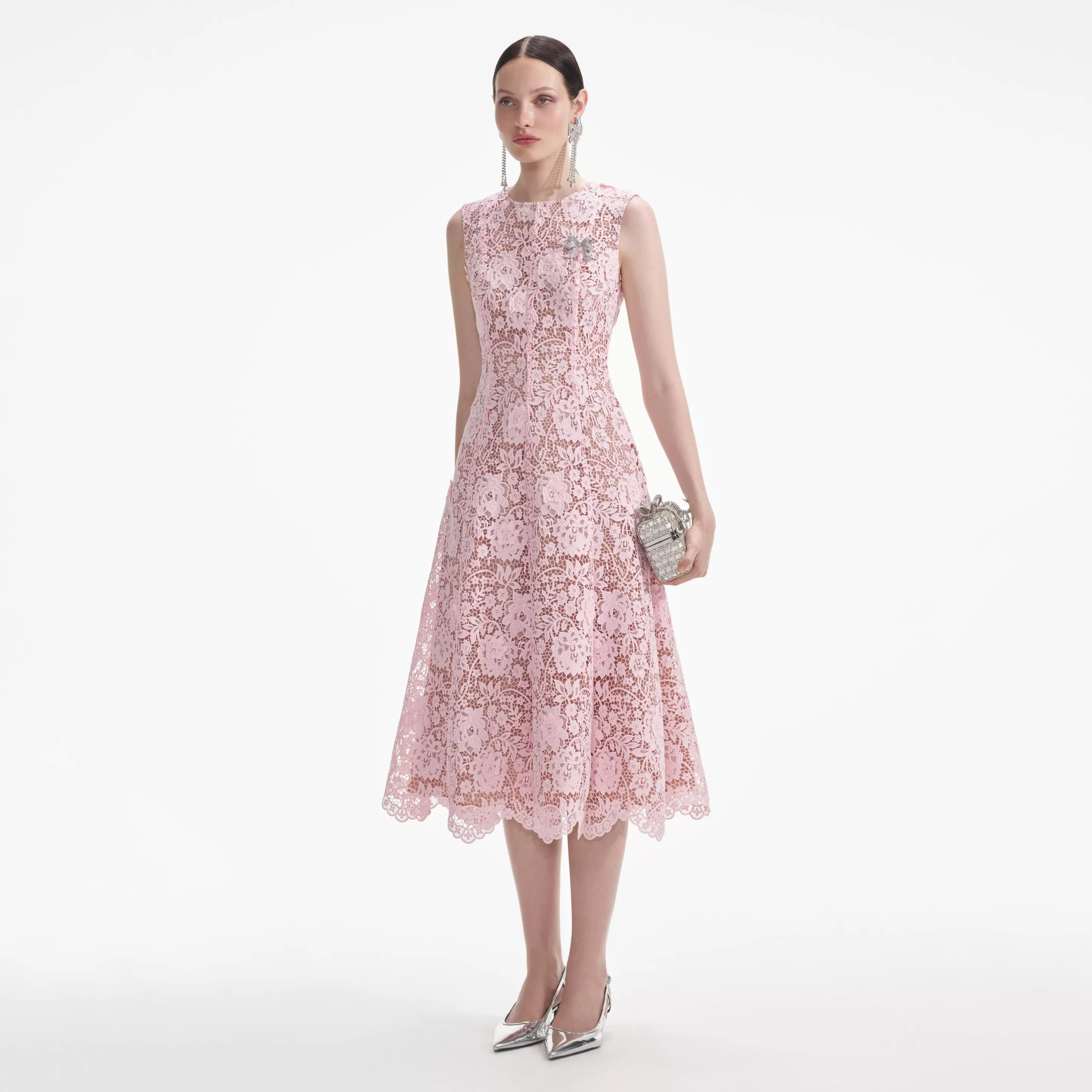 Cheap Flower Lace Midi Dress Dresses | Exclusives