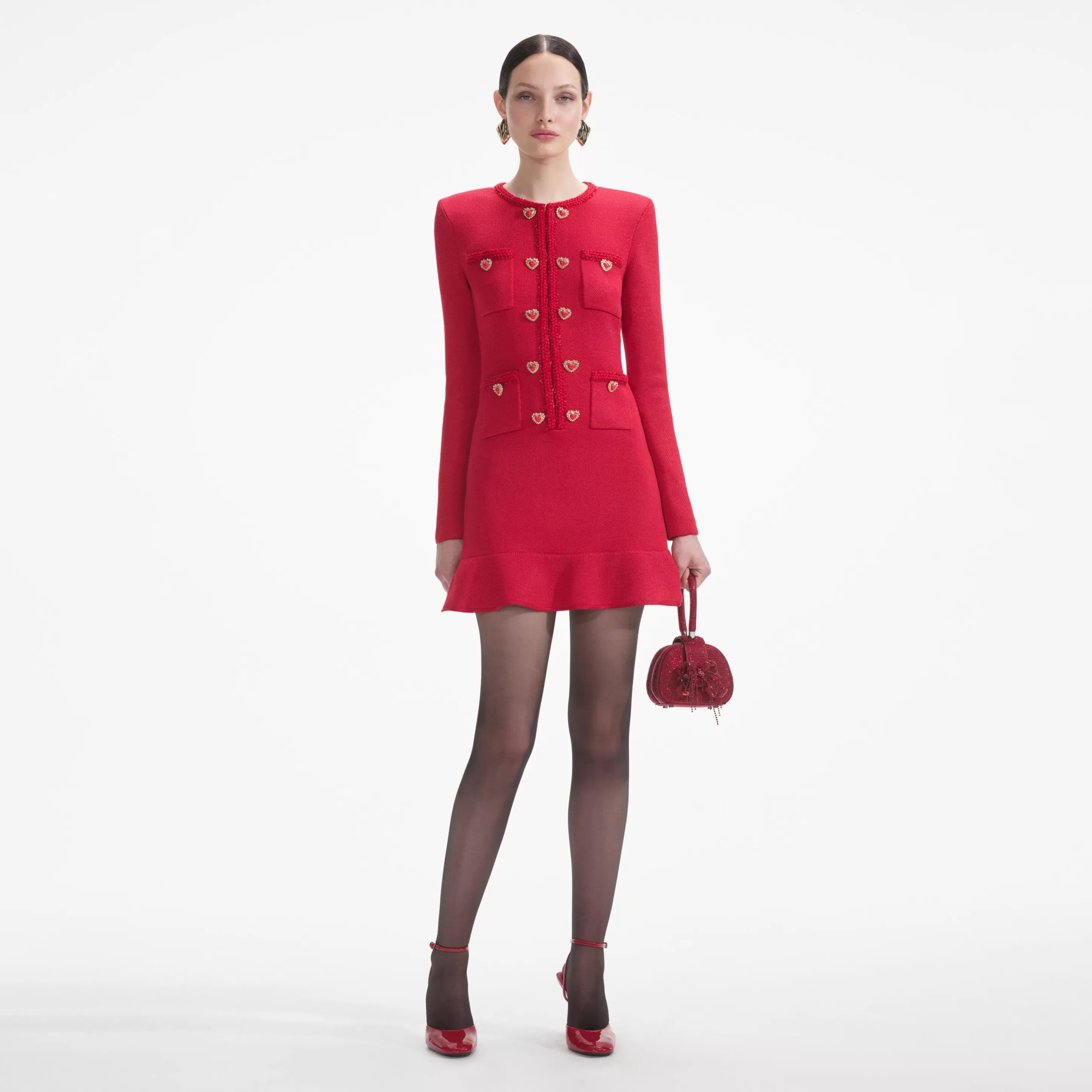 Best Sale Knit Heart Buttoned Mini Dress Dresses | Knitwear