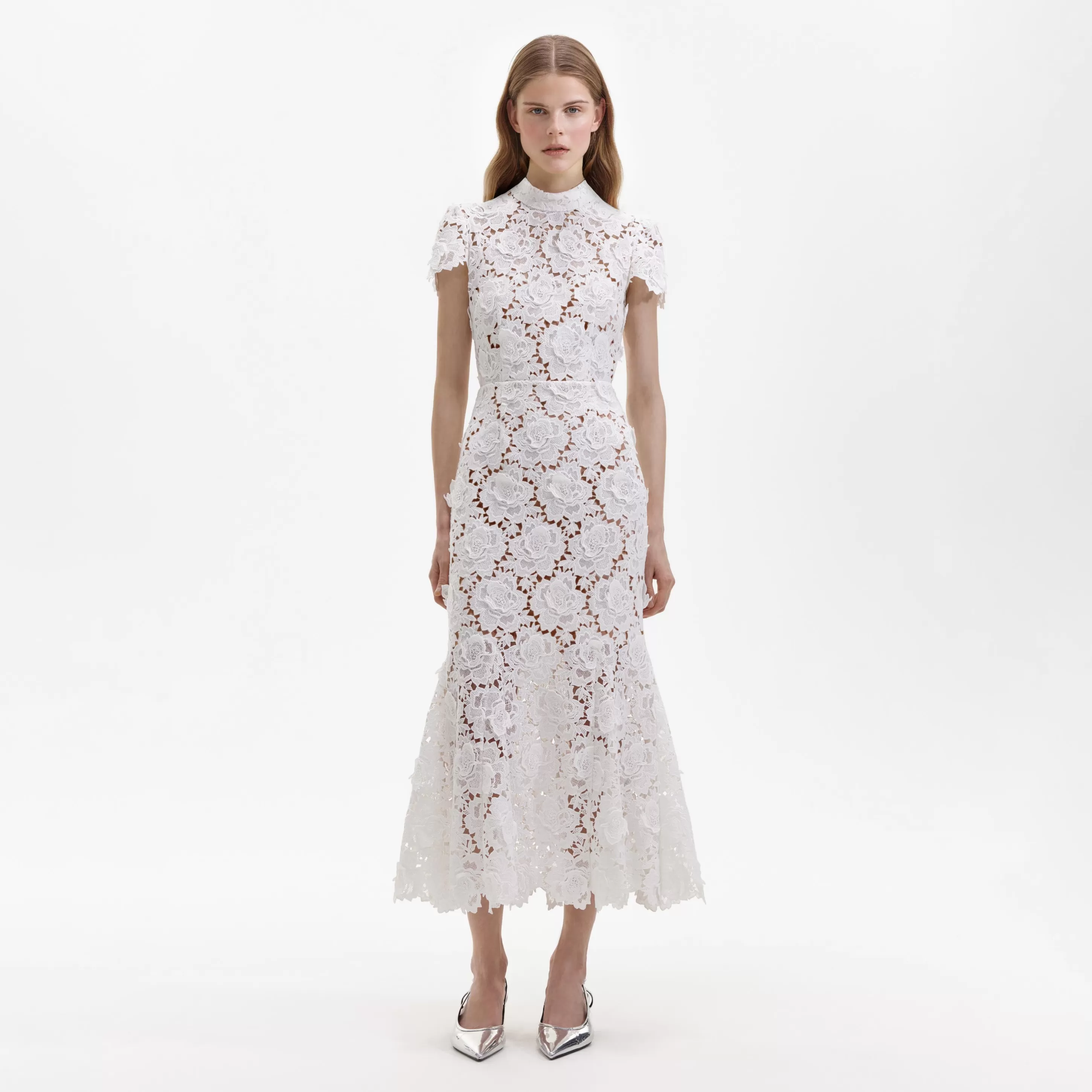 Discount Flower Lace Midi Dress Dresses | Icons