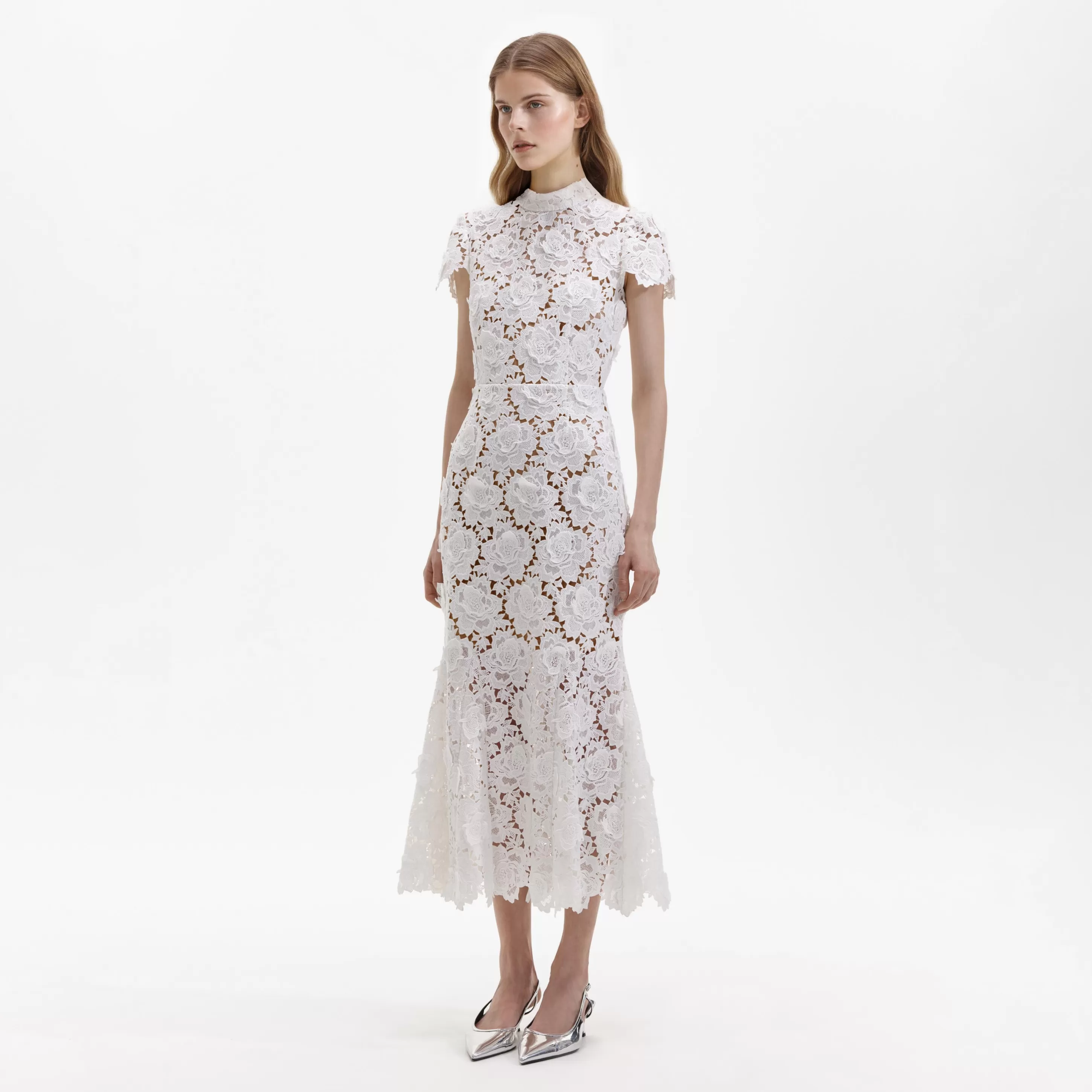 Discount Flower Lace Midi Dress Dresses | Icons