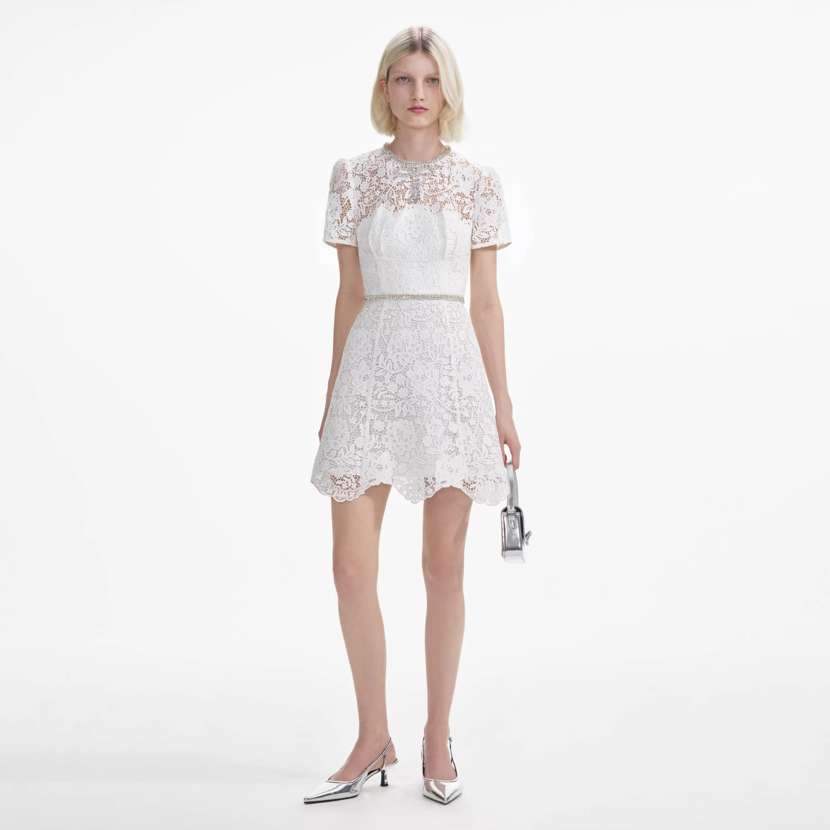 Hot Lace Diamante Mini Dress Dresses | Exclusives