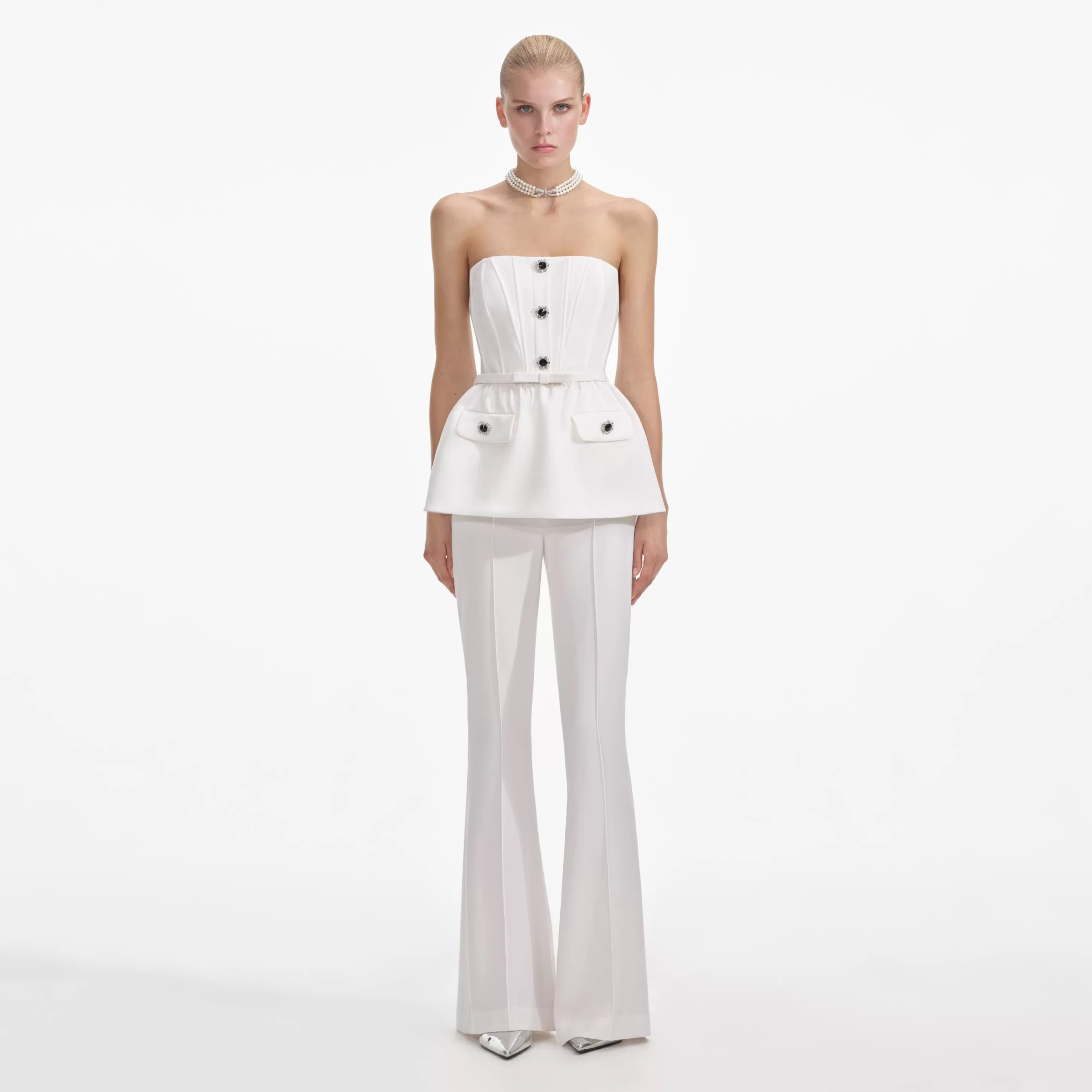 Outlet Stretch Crepe Jumpsuit Bridal