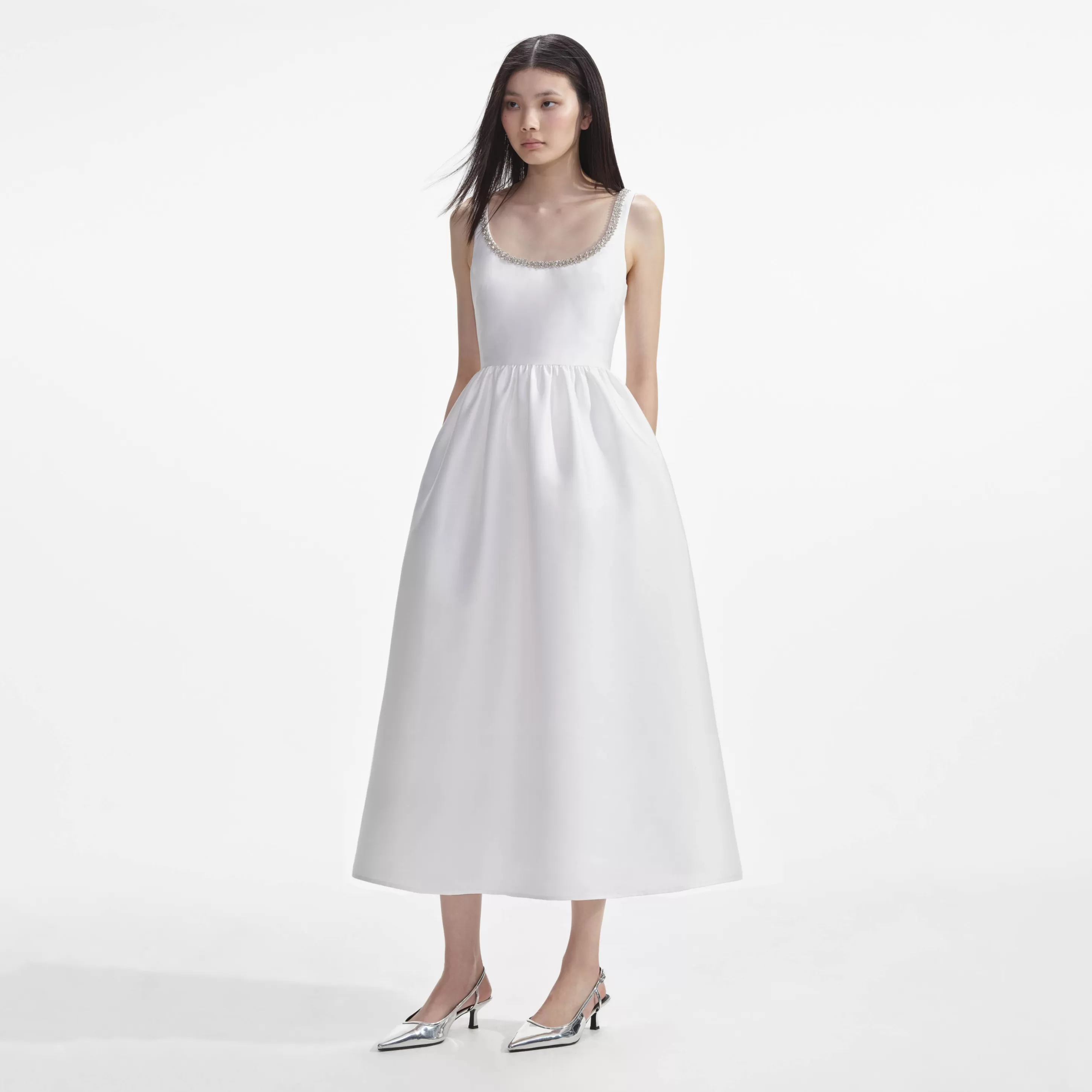 Hot Taffeta Diamante Midi Dress Dresses | Bridal